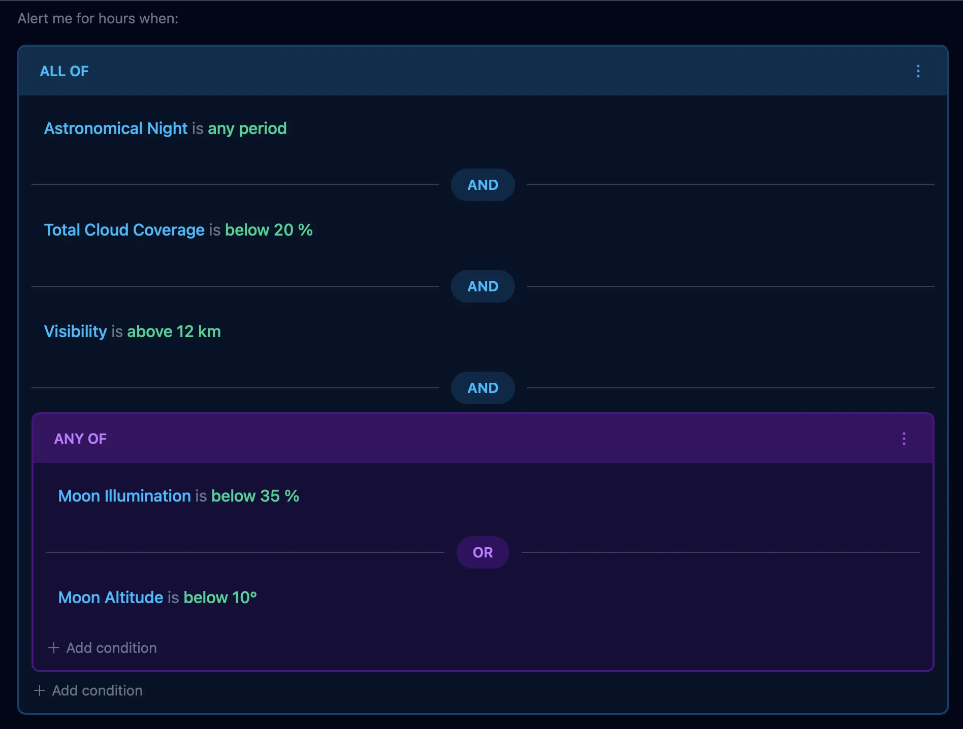 Rule Builder screenshot